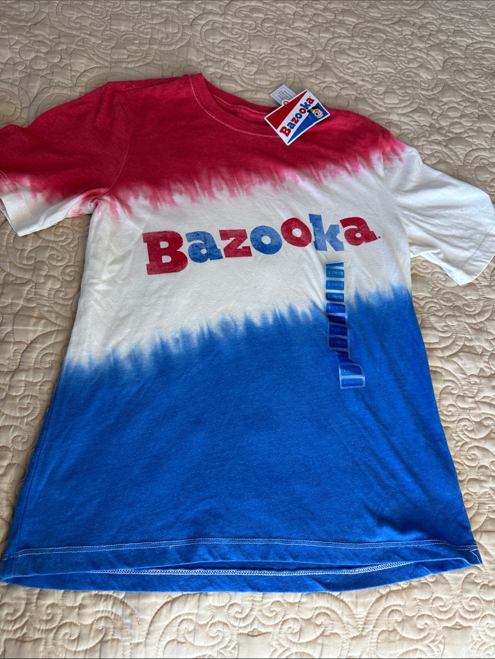 Bazooka bravado Kids' Tie-Dye Logo Tee - Red, White & Blue